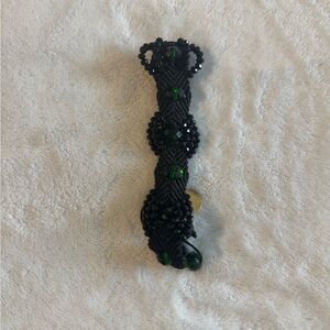 Black and Green Beaded Bracelet